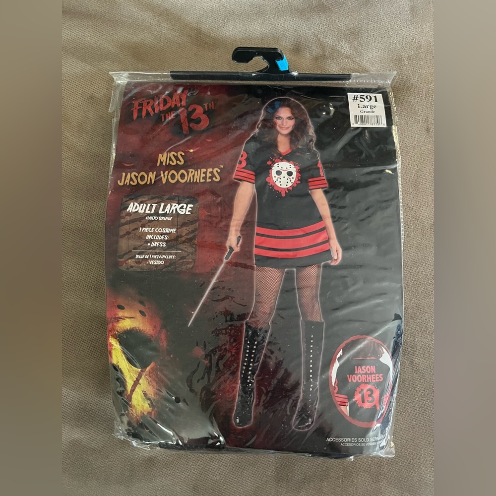 Women's Adult Large Miss Jason Voorhees Friday 13th Costume Halloween Dress
